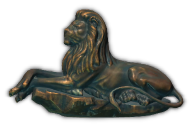 Bronze lion figurine