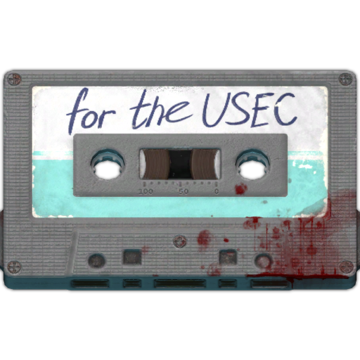 USEC 指挥官留下的录音带，上面标着“给 USEC 战友”