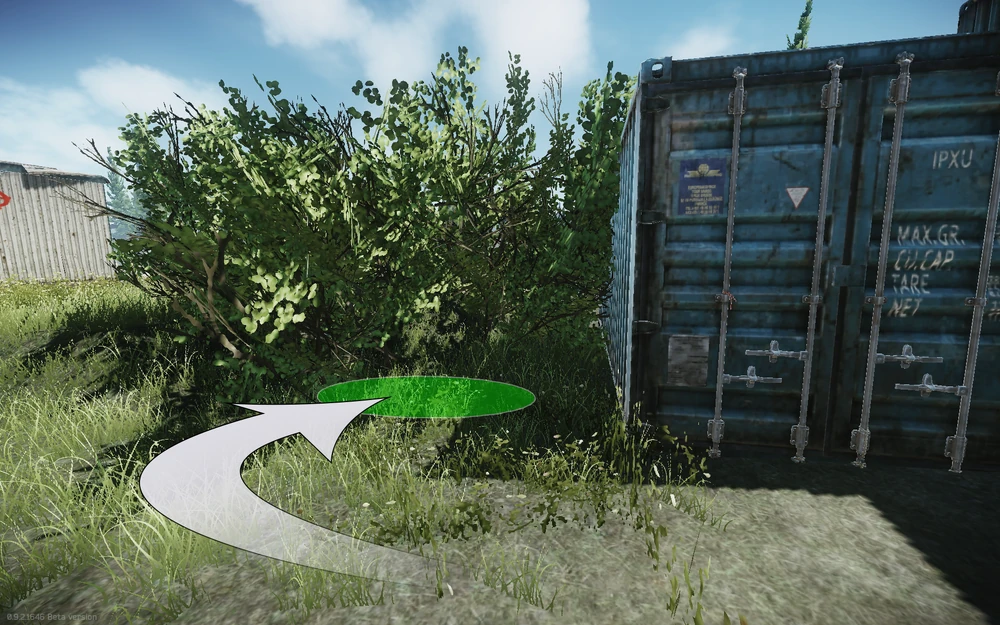 海关的集装箱与小屋之间的灌木丛-2