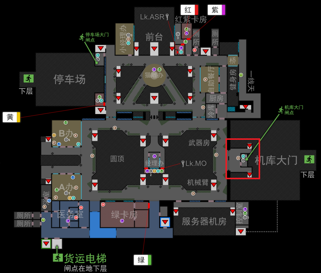 实验室中大门控制室的位置